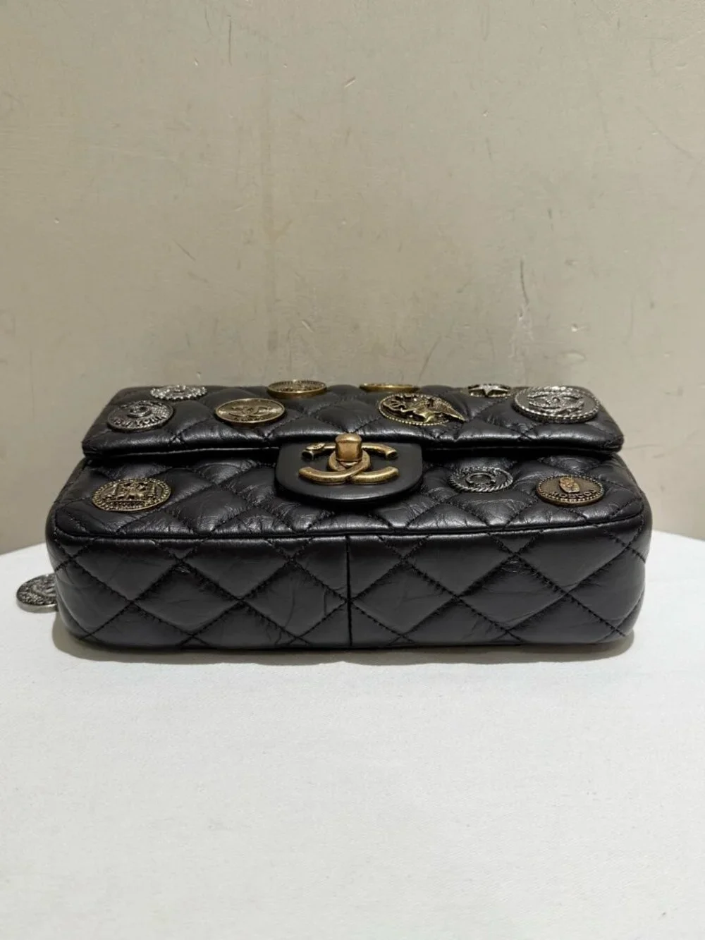 Chanel Classic Flap Medium World Tour Coin Badge Limited Edition Cruise Collecti